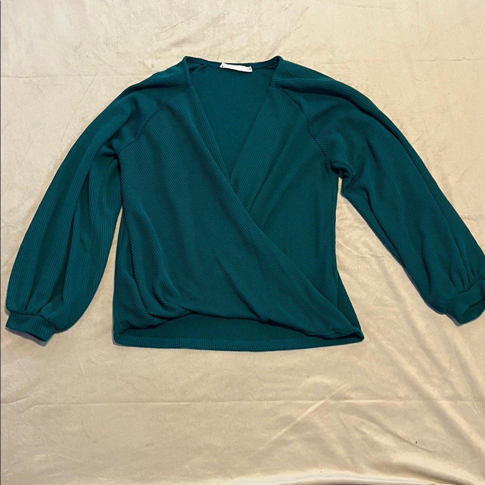 Lush Teal Long Sleeve sweater Top